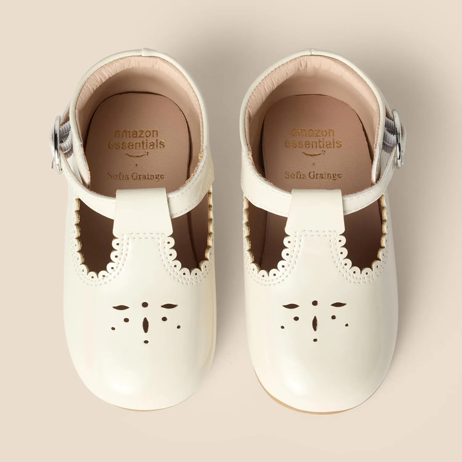 Amazon Essentials x Sofia Grainge Toddlers and Baby Girls Non-Slip Mary Jane Shoes