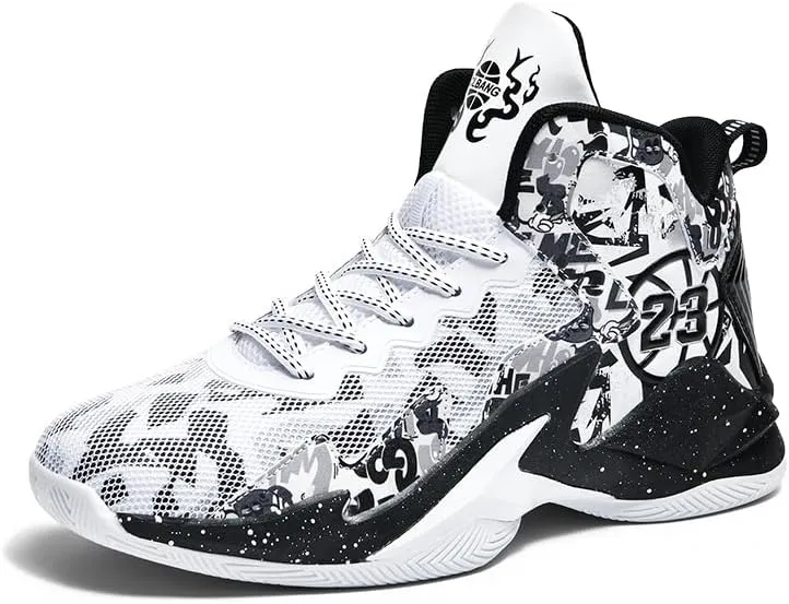 Basketball Shoes for Boys and Kids, Walking Running Shoes Breathable Comfortable Boys Sneakers for Little and Big Kids