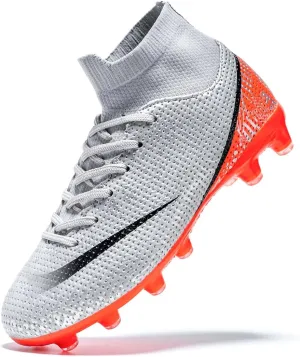 Boys Girls Soccer Cleats Kids Soccer Shoes High Top Training Youth Football Cleats Outdoor Football Shoes