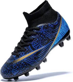 Boys Girls Soccer Cleats Kids Soccer Shoes High Top Training Youth Football Cleats Outdoor Football Shoes