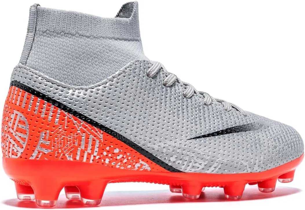 Boys Girls Soccer Cleats Kids Soccer Shoes High Top Training Youth Football Cleats Outdoor Football Shoes