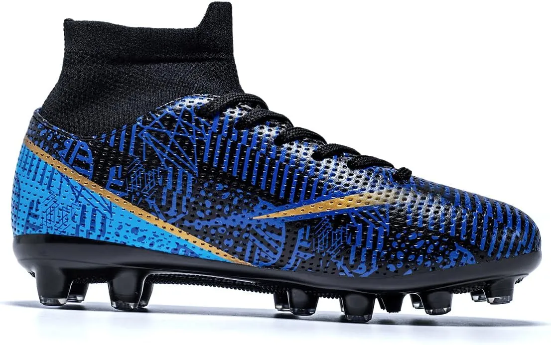 Boys Girls Soccer Cleats Kids Soccer Shoes High Top Training Youth Football Cleats Outdoor Football Shoes