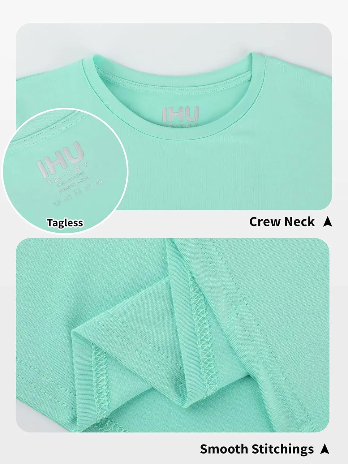 Boys Neon Shirts Dry Fit Athletic T Shirts UPF 50  Performance Cooling Shirt Short Sleeve Rash Guard Kids Top for Boys Girls