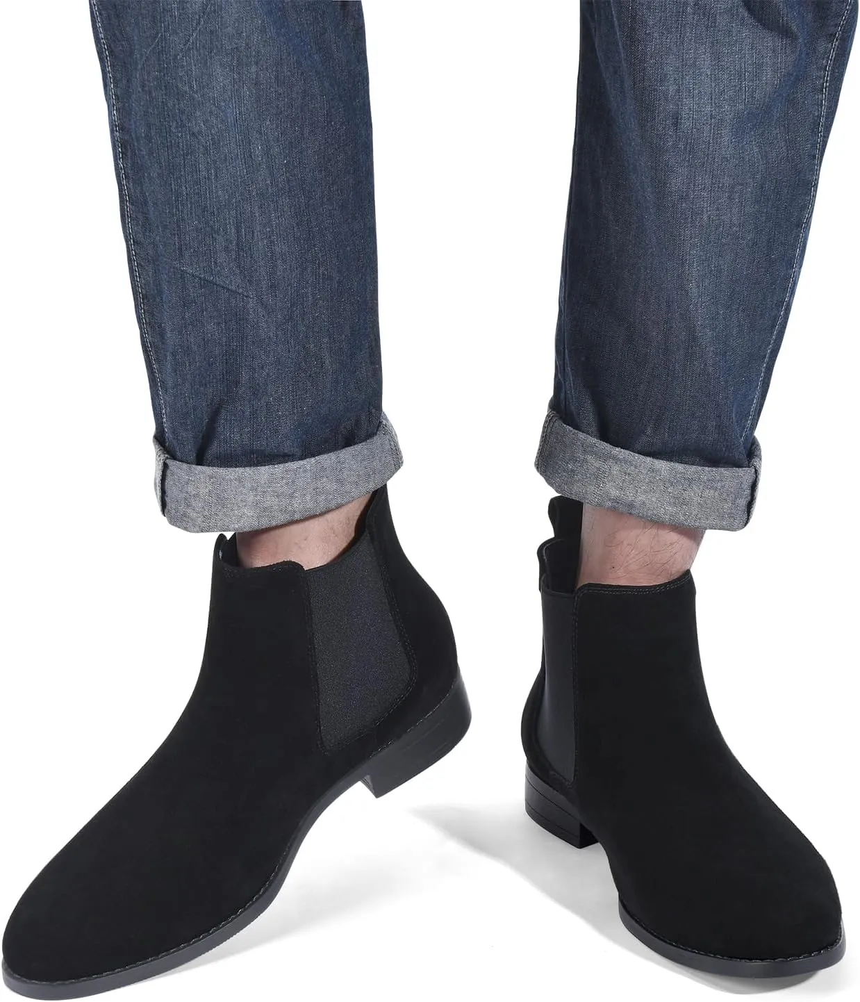 CGRRBW Men's Chelsea Boots Suede Leather Casual Boots for Men