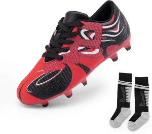 DREAM PAIRS Boys Girls Soccer Cleats Youth Firm Groud Sport Football Cleats for Little/Big Kid/Toddler