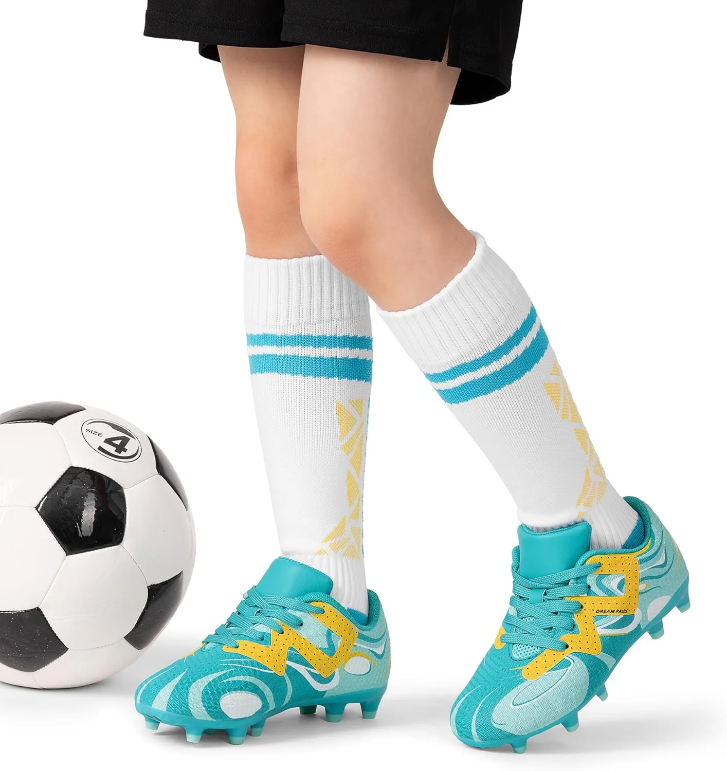 DREAM PAIRS Boys Girls Soccer Cleats Youth Firm Groud Sport Football Cleats for Little/Big Kid/Toddler
