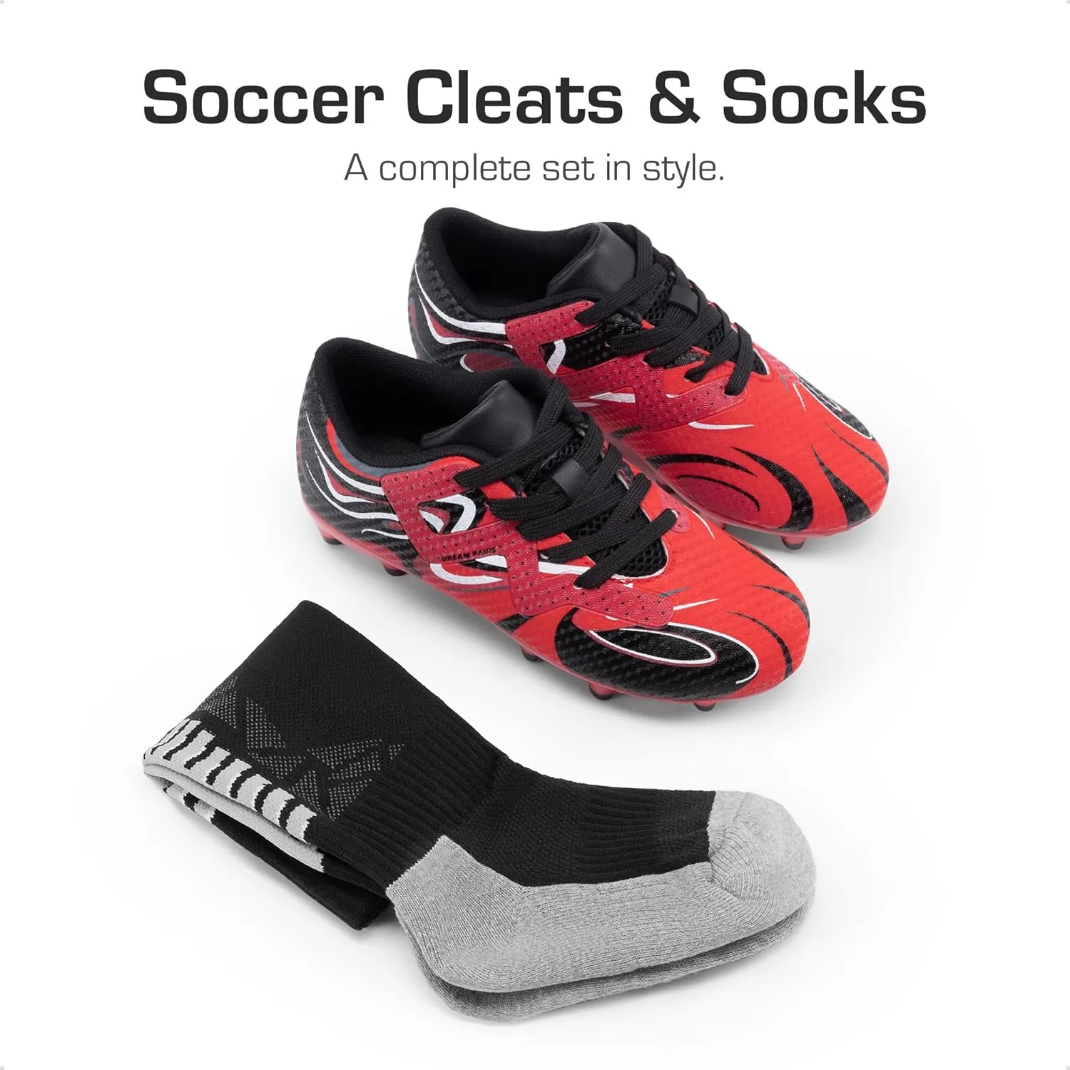 DREAM PAIRS Boys Girls Soccer Cleats Youth Firm Groud Sport Football Cleats for Little/Big Kid/Toddler