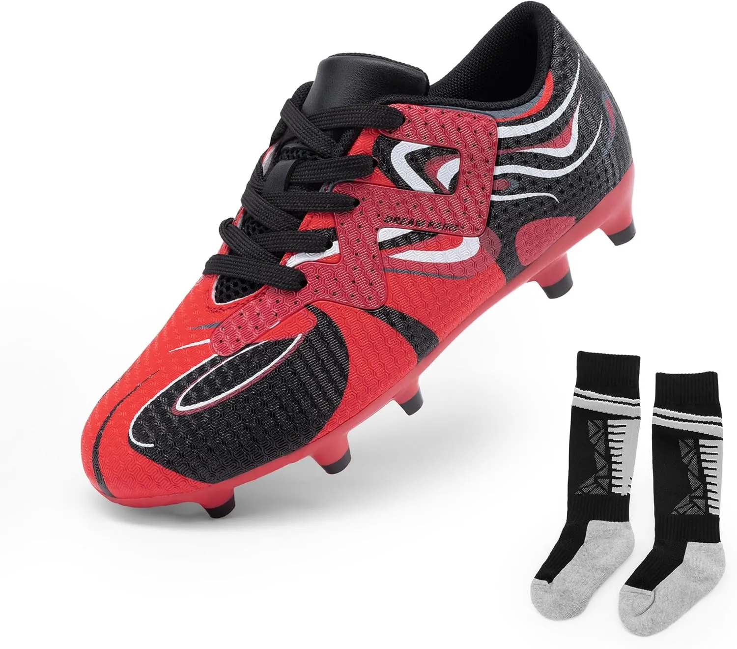 DREAM PAIRS Boys Girls Soccer Cleats Youth Firm Groud Sport Football Cleats for Little/Big Kid/Toddler