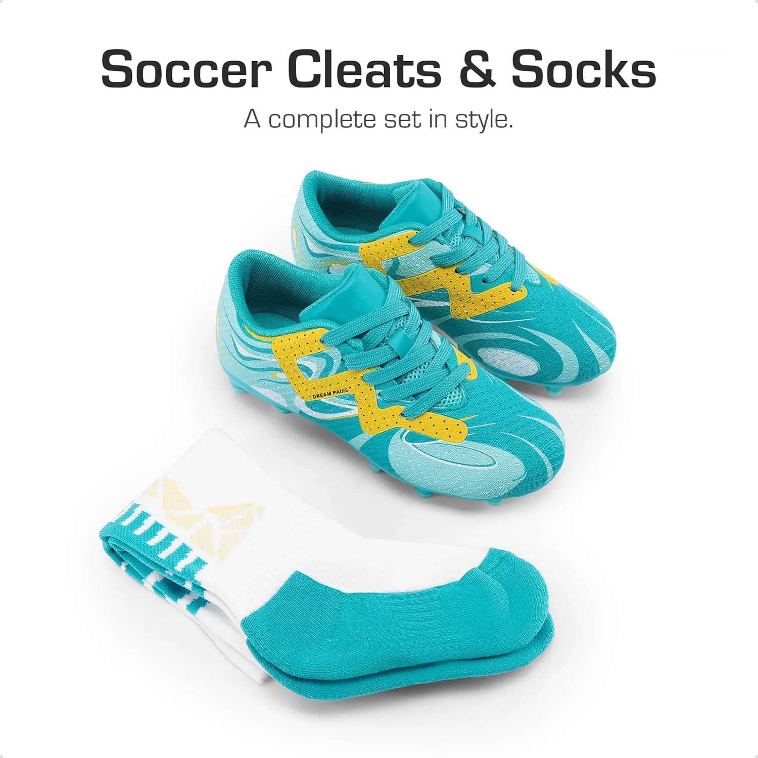 DREAM PAIRS Boys Girls Soccer Cleats Youth Firm Groud Sport Football Cleats for Little/Big Kid/Toddler