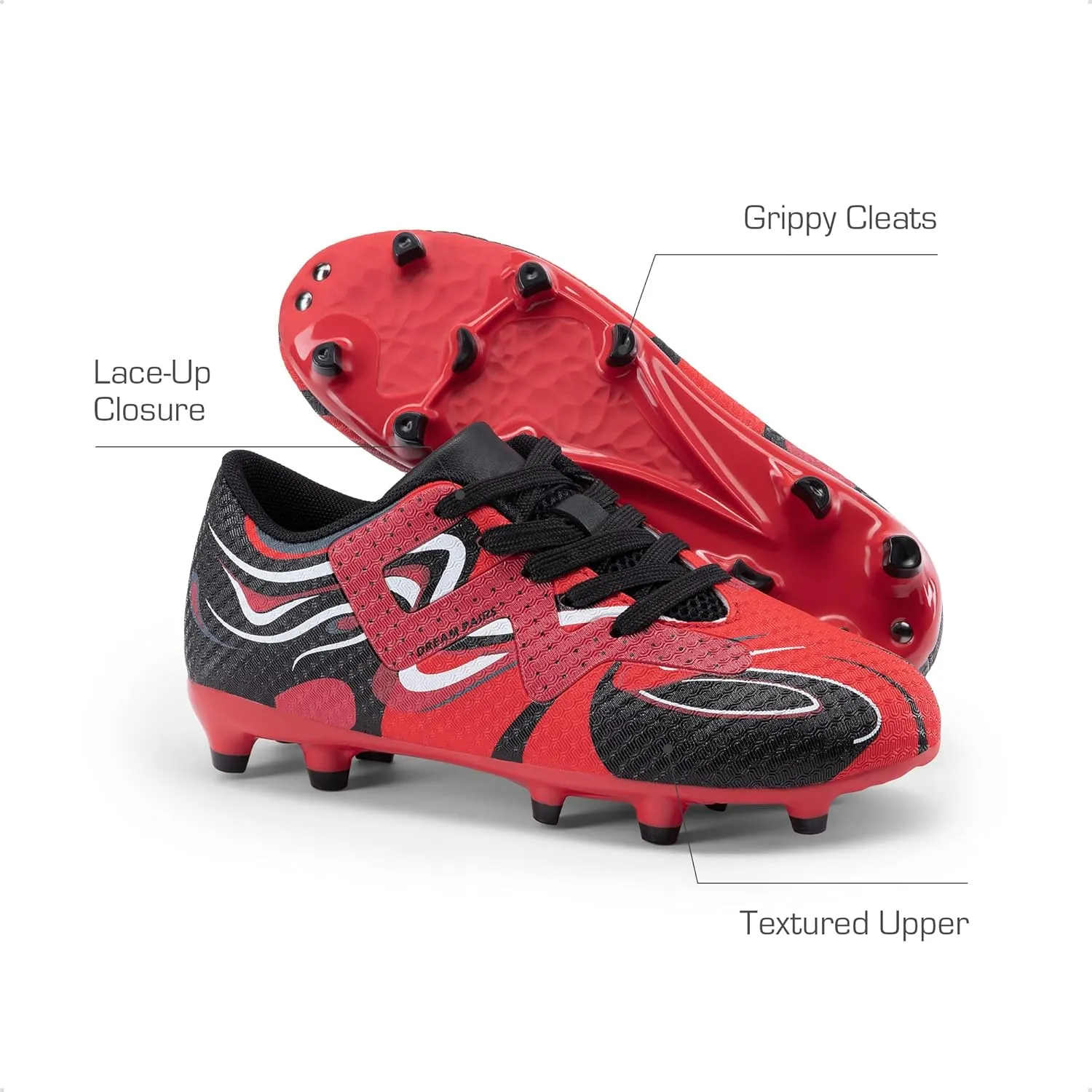 DREAM PAIRS Boys Girls Soccer Cleats Youth Firm Groud Sport Football Cleats for Little/Big Kid/Toddler