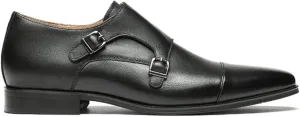 Fashion Tailored - Double Monk Strap Leather Shoes for Men | Almond Toe - Dress Shoes for Church & Formal Events