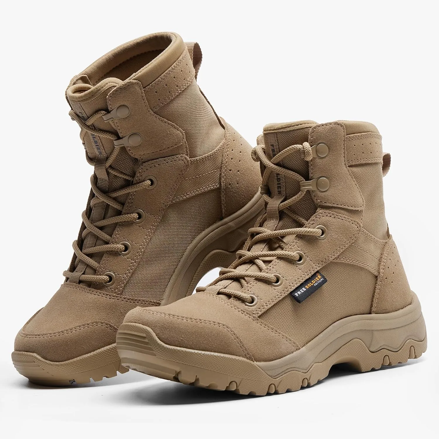 FREE SOLDIER Womens Tactical Hiking 6 Inches Lightweight Combat Boot Durable Comfortable Work Boots for Women