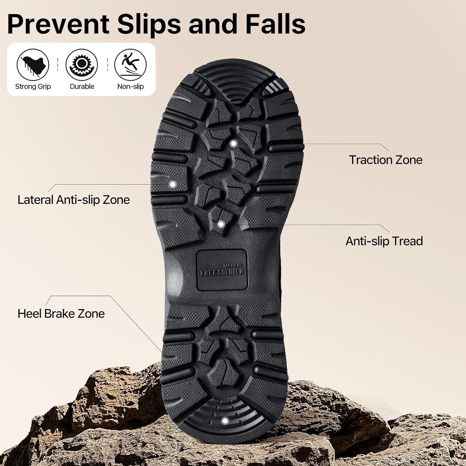 FREE SOLDIER Womens Tactical Hiking 6 Inches Lightweight Combat Boot Durable Comfortable Work Boots for Women