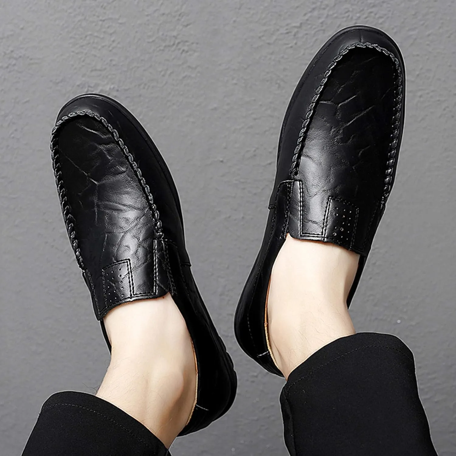 Go Tour Mens Casual Leather Fashion Slip-on Loafers Shoes