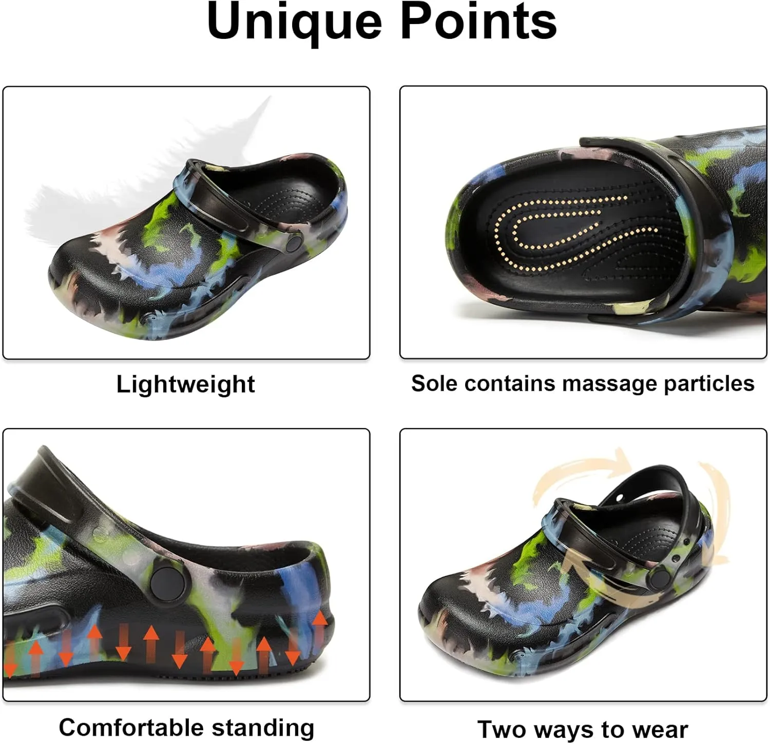 Haifago Non Slip Waterproof Clogs Shoes for Men, Standing All Day Comfortable Nurse and Chef Shoes for Men, Men's Oil-Proof Work Shoes for Food Service