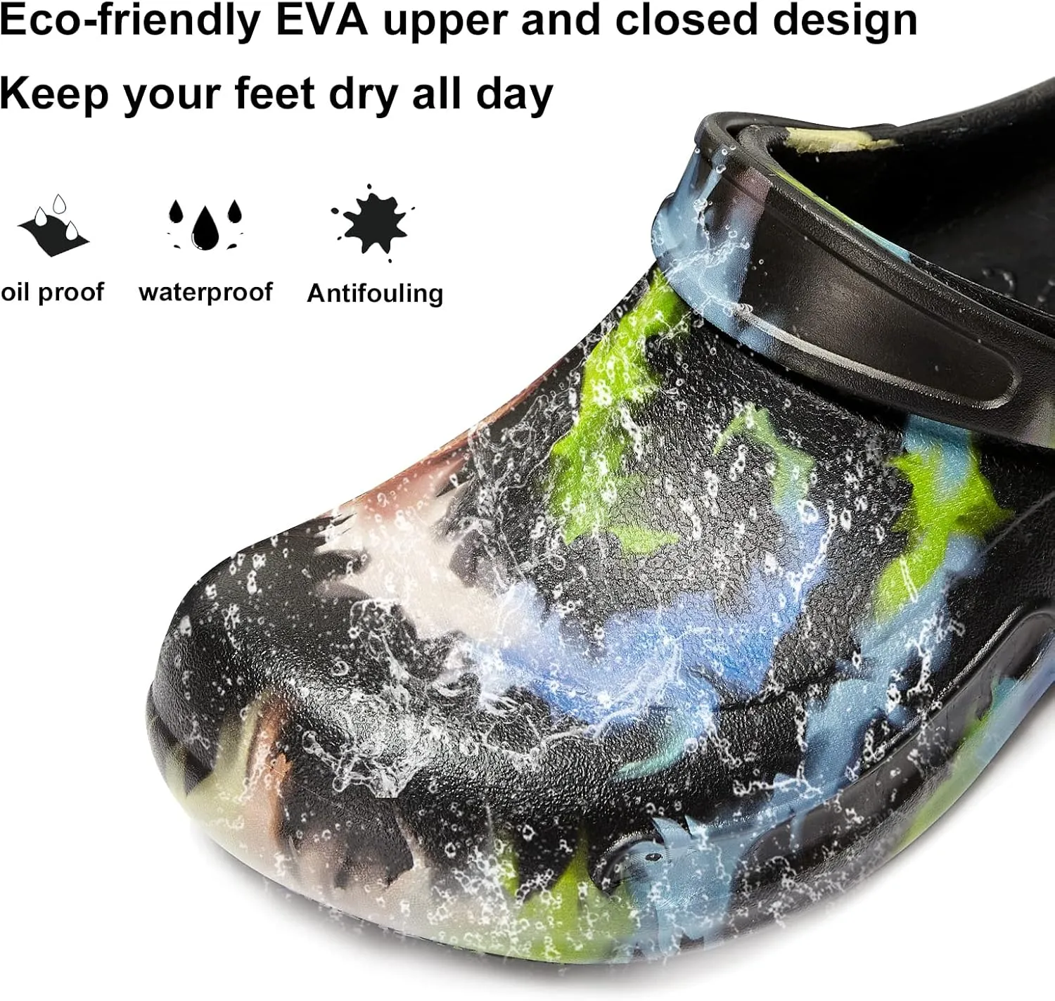 Haifago Non Slip Waterproof Clogs Shoes for Men, Standing All Day Comfortable Nurse and Chef Shoes for Men, Men's Oil-Proof Work Shoes for Food Service