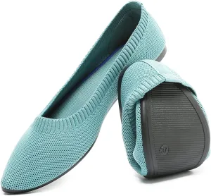 HEAWISH Womens Ballet Flat Flats Shoes Comfortable Mesh Pointed Toe Slip On Dress Shoes