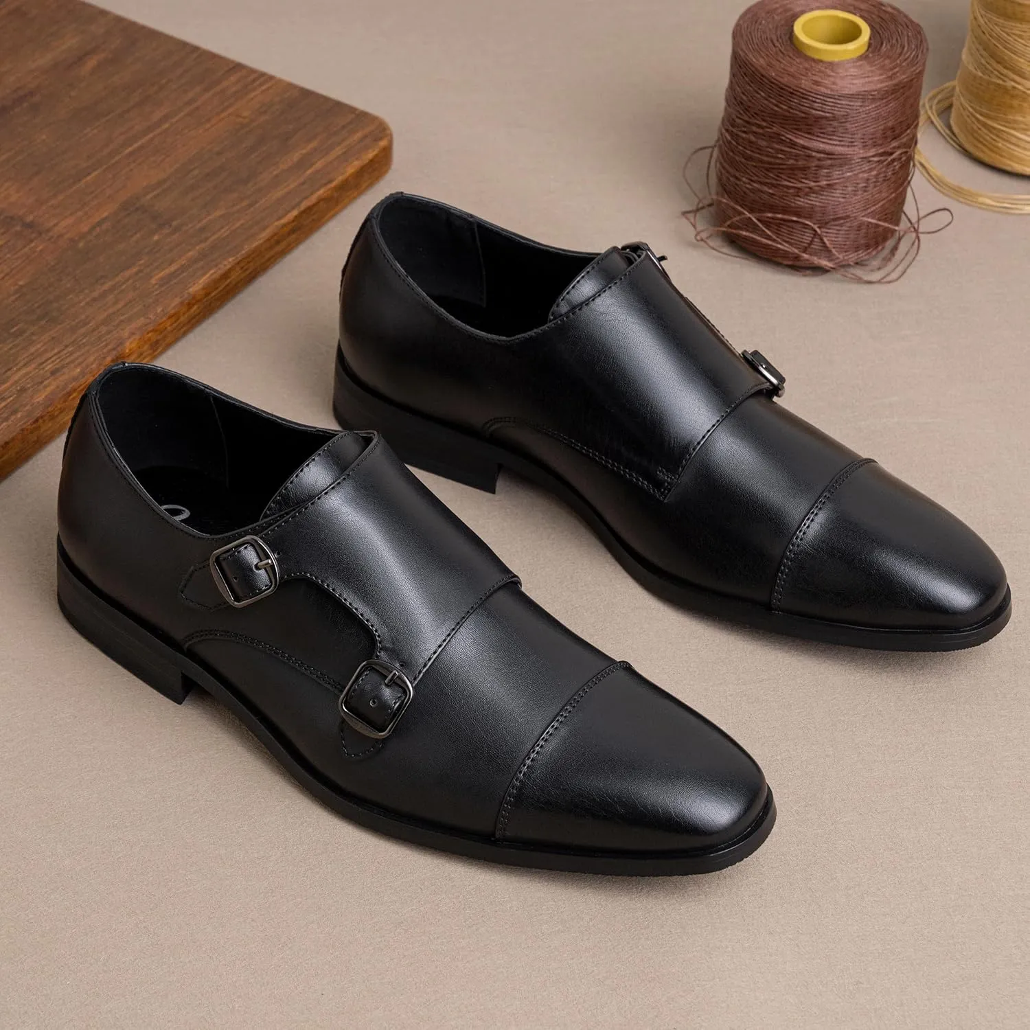 Jousen Dress Shoes for Men Monk Strap Loafers for Men