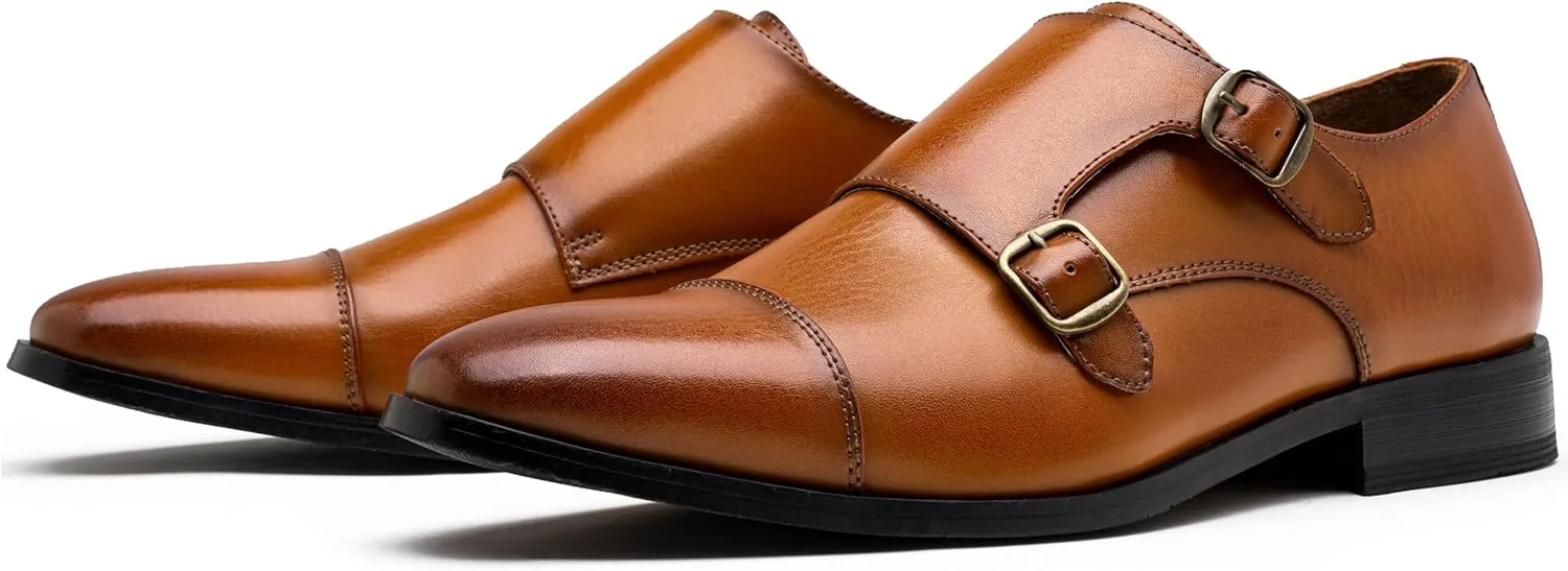 Jousen Dress Shoes for Men Monk Strap Loafers for Men