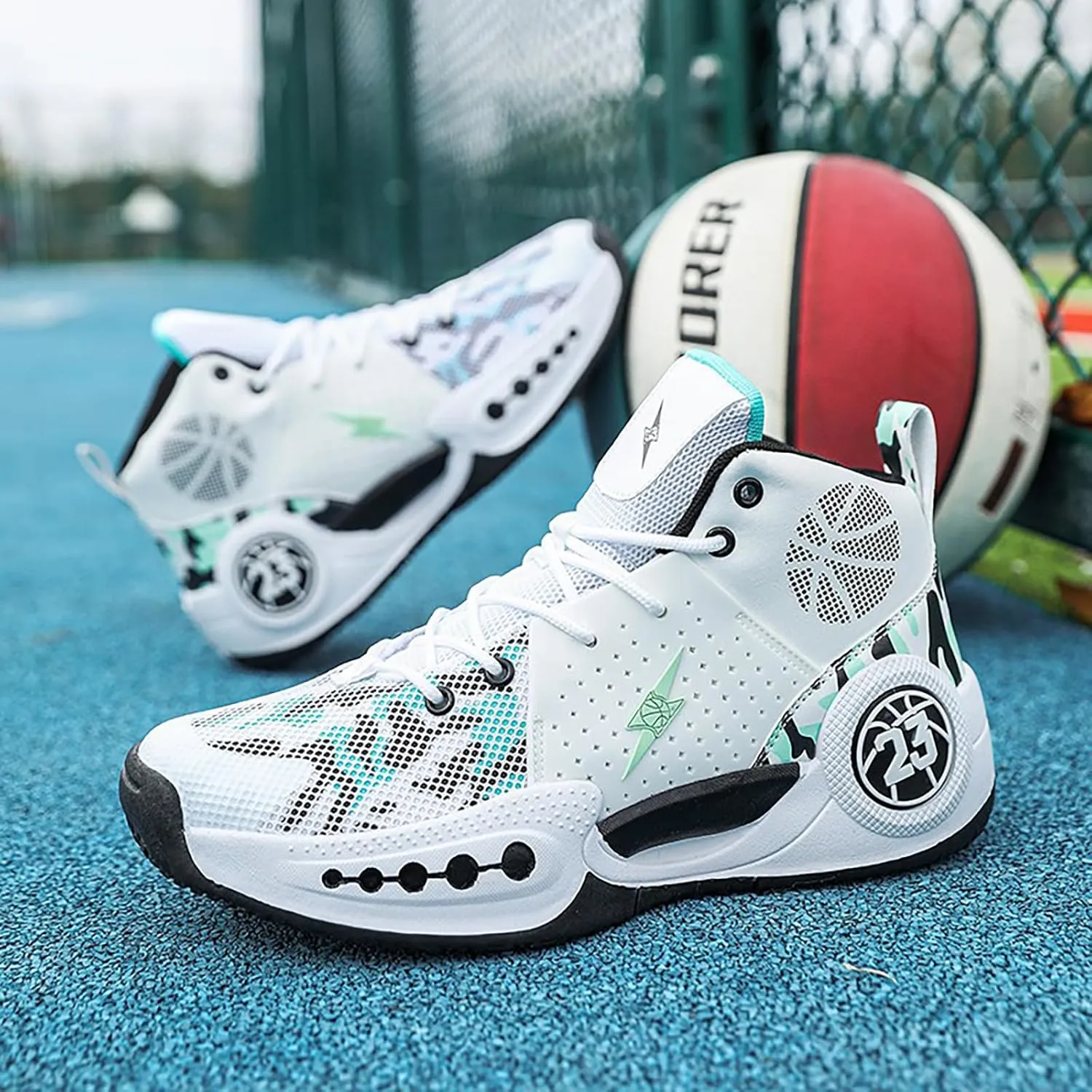 Kids Basketball Shoes Boys Girls High Top Sneakers Comfy Breathable Outdoor Cushioning Athletic Shoes for Training Running