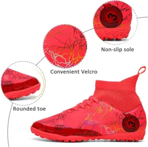 Kids Soccer Shoes Boys Girls Football Trainning Shoes Youth Firm Ground Athletic Turf Shoes Outdoor Professional Soccer Shoes Sneakers