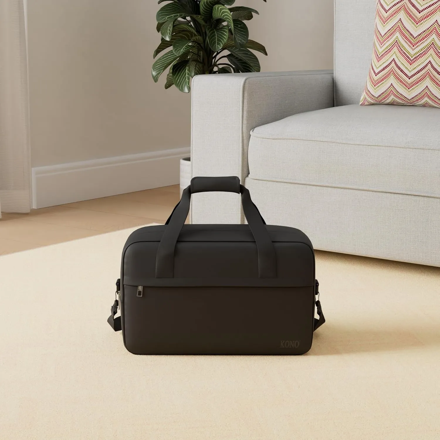Kono Travel Duffel 20L Under Seat Carry-On Sports Tote Gym Weekender Overnight Bag - 15.75"x9.84"x7.87" Black