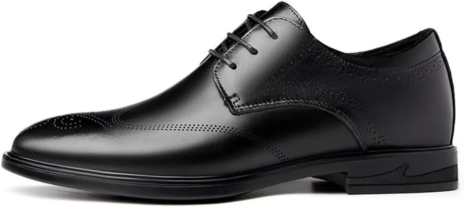 Leather Dress Shoes 6cm Height Increasing Elevator Shoes Taller Men Invisible Elevated High Heels Oxfords Patent Leather Formal Dress Oxfords