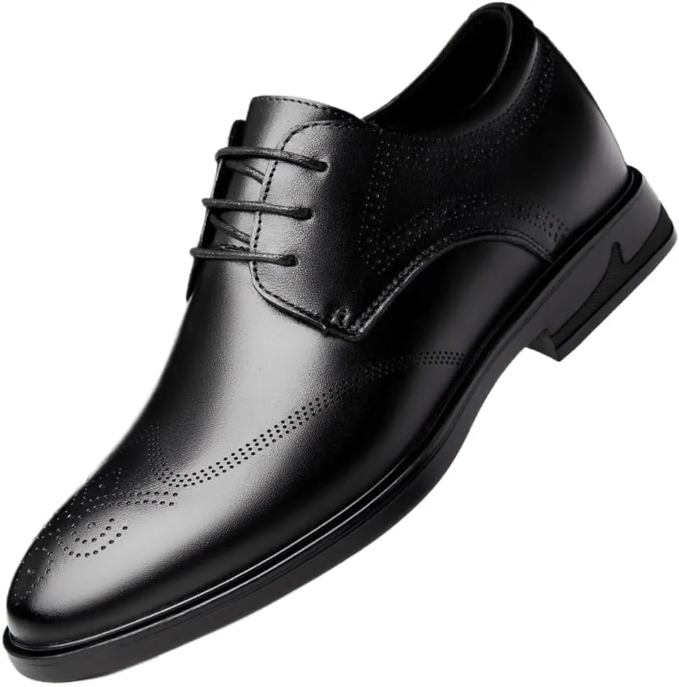 Leather Dress Shoes 6cm Height Increasing Elevator Shoes Taller Men Invisible Elevated High Heels Oxfords Patent Leather Formal Dress Oxfords