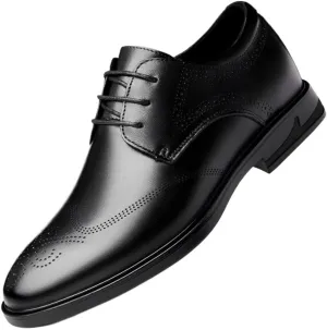 Leather Dress Shoes 6cm Height Increasing Elevator Shoes Taller Men Invisible Elevated High Heels Oxfords Patent Leather Formal Dress Oxfords
