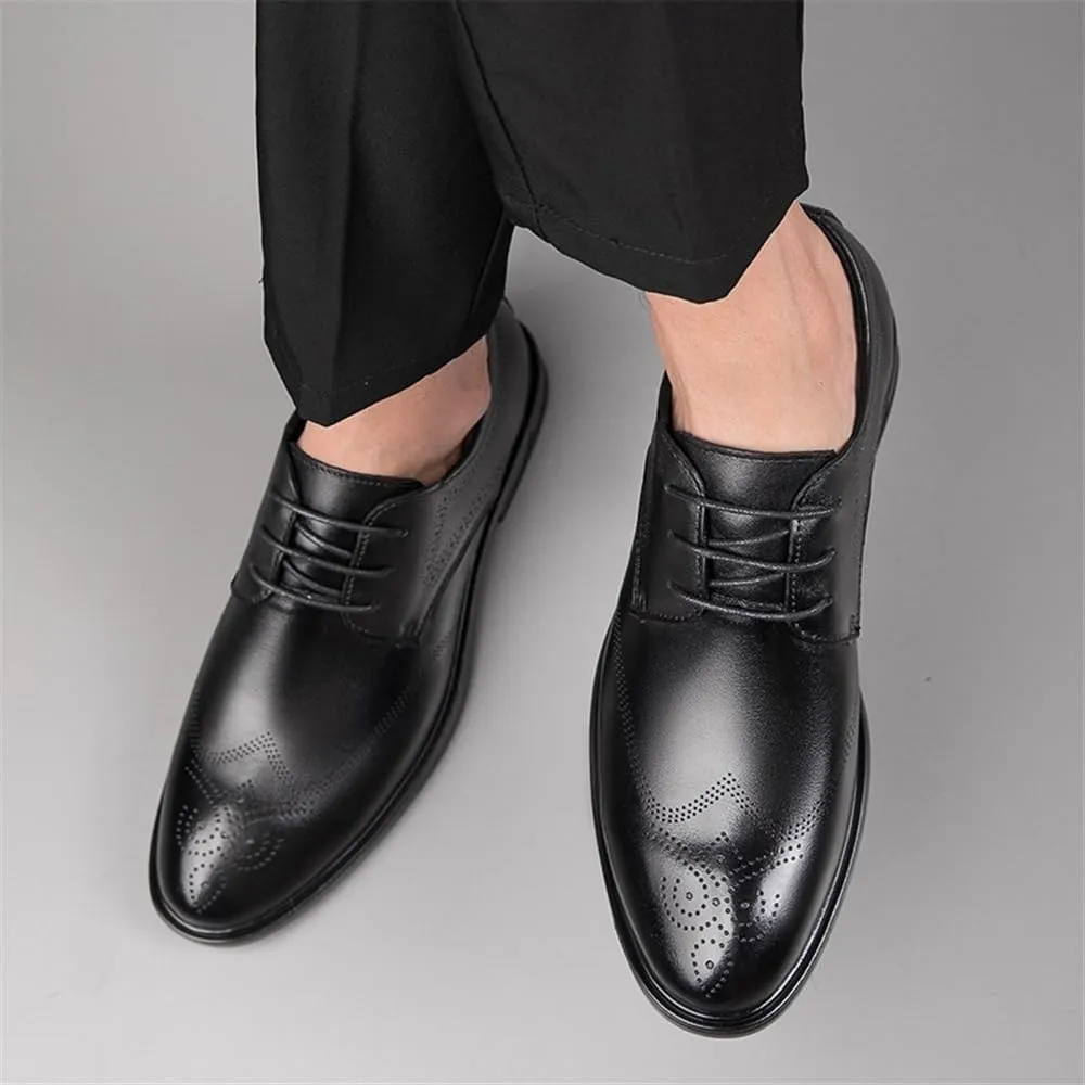 Leather Dress Shoes 6cm Height Increasing Elevator Shoes Taller Men Invisible Elevated High Heels Oxfords Patent Leather Formal Dress Oxfords
