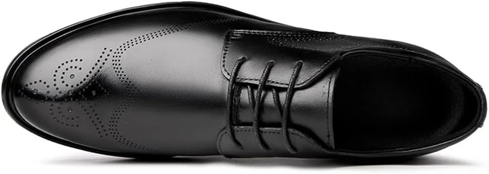 Leather Dress Shoes 6cm Height Increasing Elevator Shoes Taller Men Invisible Elevated High Heels Oxfords Patent Leather Formal Dress Oxfords