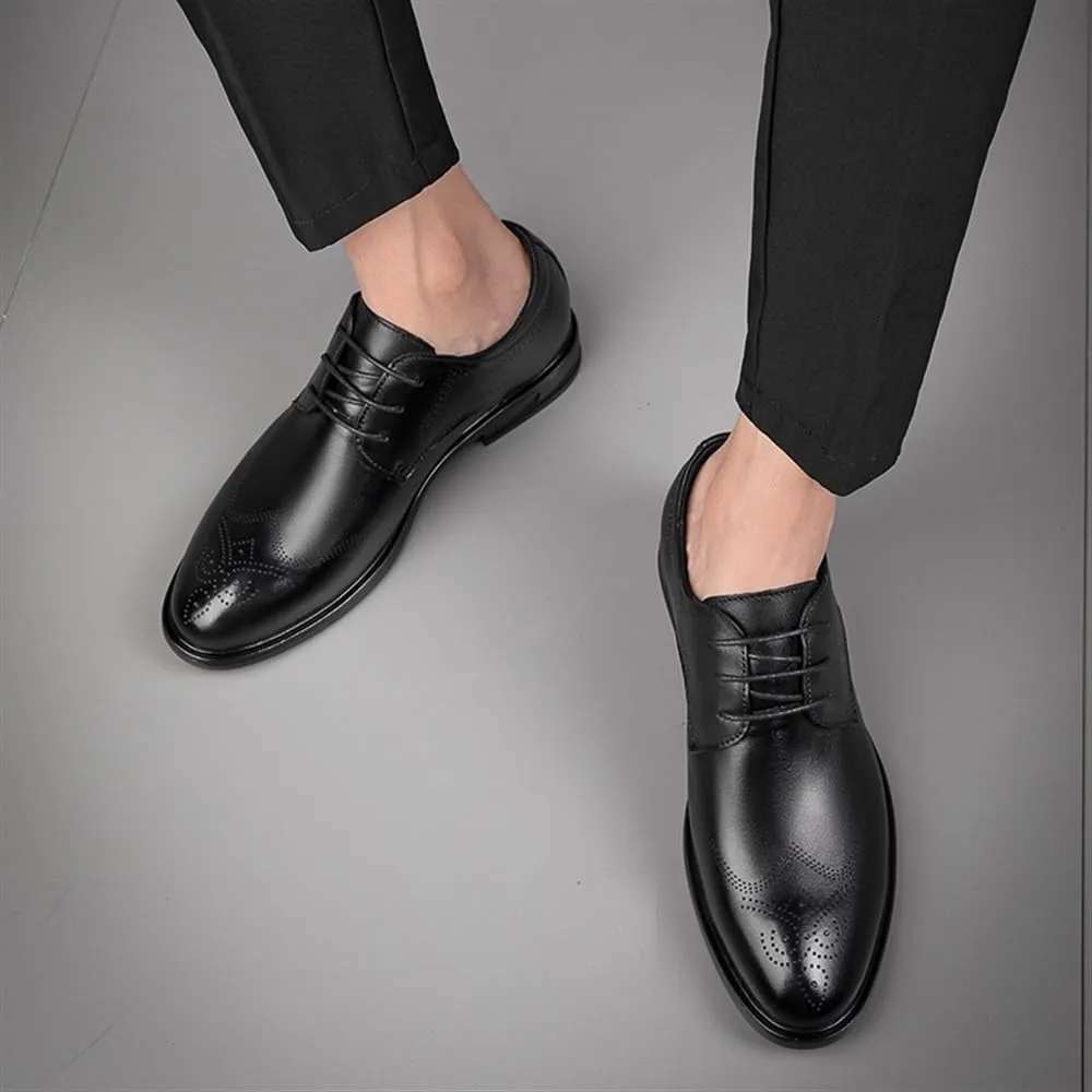 Leather Dress Shoes 6cm Height Increasing Elevator Shoes Taller Men Invisible Elevated High Heels Oxfords Patent Leather Formal Dress Oxfords