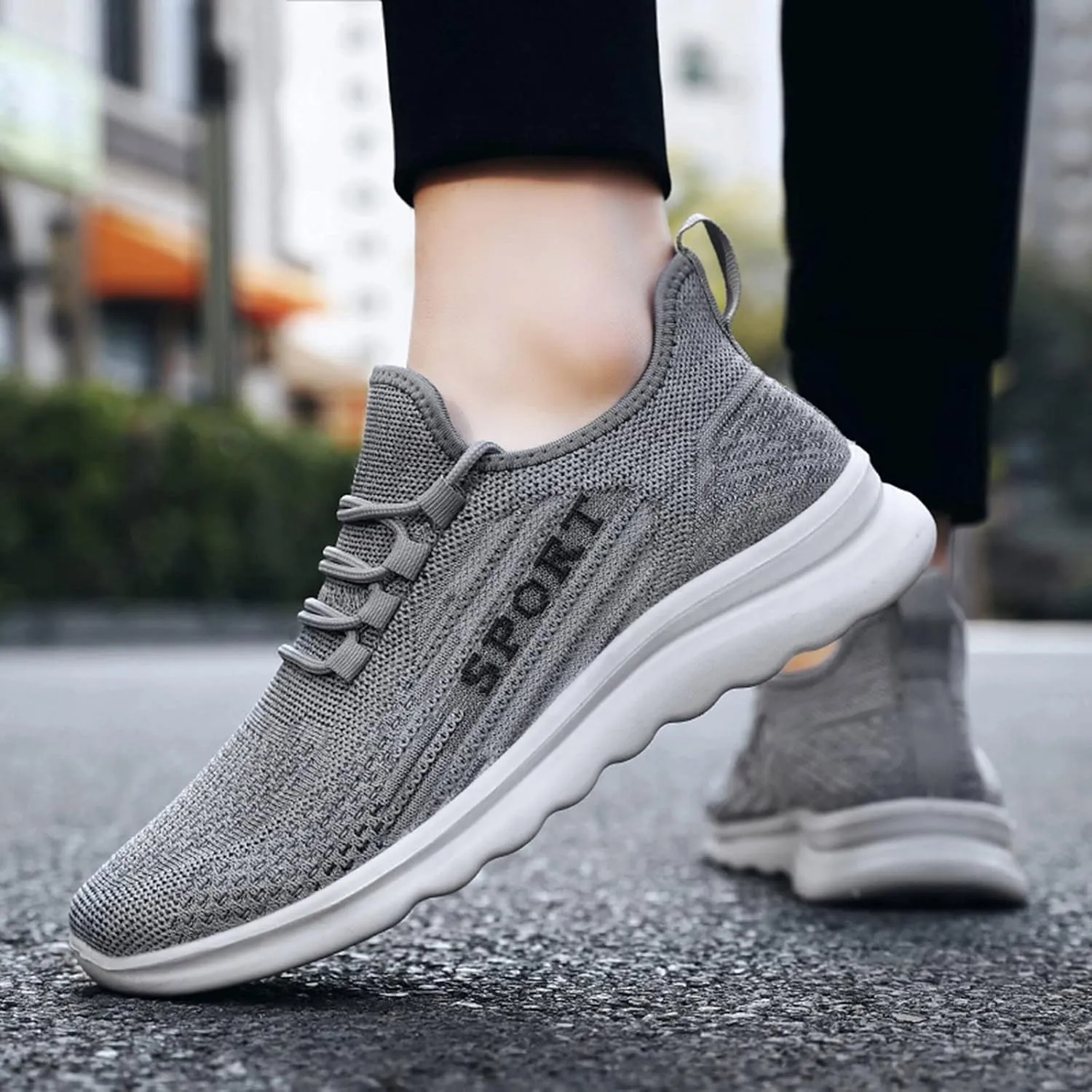 Lightweight Arch Support Sneakers for Men Business Mesh Breathable Walking Shoe Men's Arch Support Insole Shoes