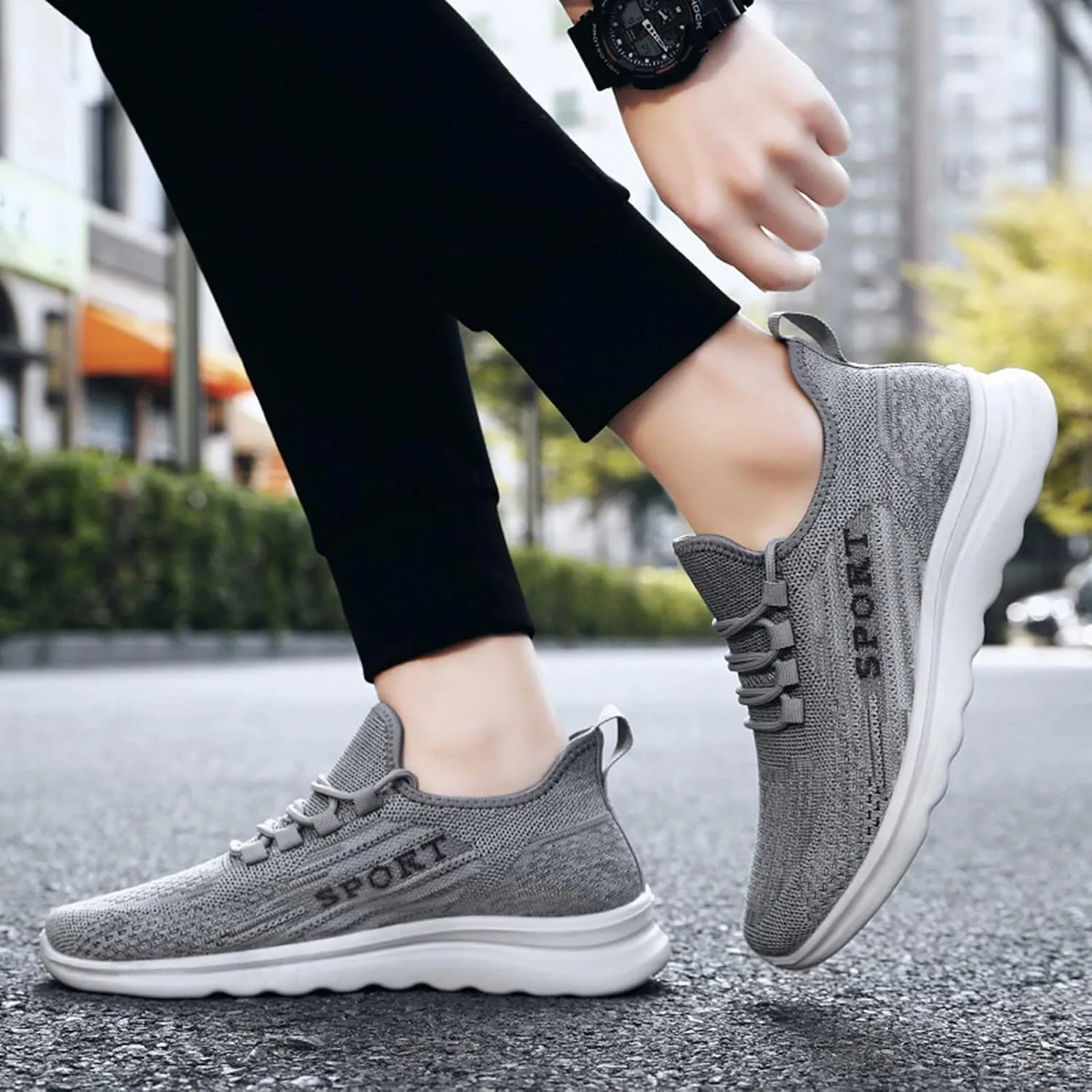 Lightweight Arch Support Sneakers for Men Business Mesh Breathable Walking Shoe Men's Arch Support Insole Shoes