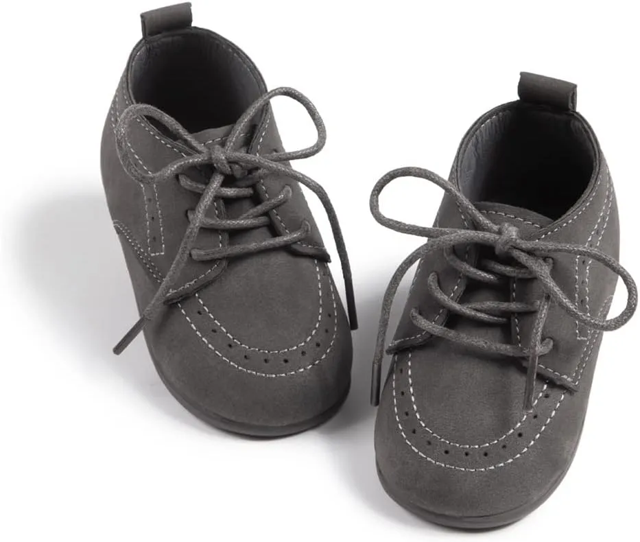 Meckior Infant Baby Boys Girls Classic PU Leather Wedding Loafers Brogue Toddler Oxford Dress Shoes First Steps Walking Flat Lazy Crib Shoe