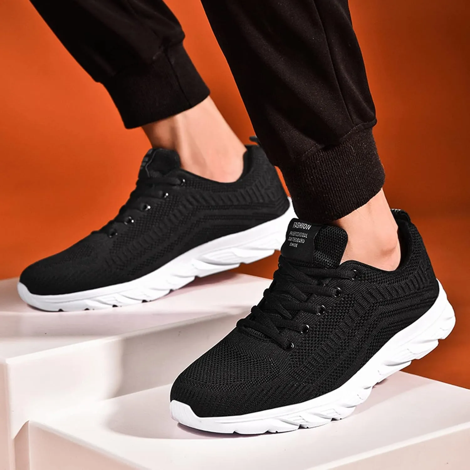 Mens Breathable Lace Up Running Shoes Recovery Air Athletic Running Tennis Shoe Lightweight Work Shoes for Men