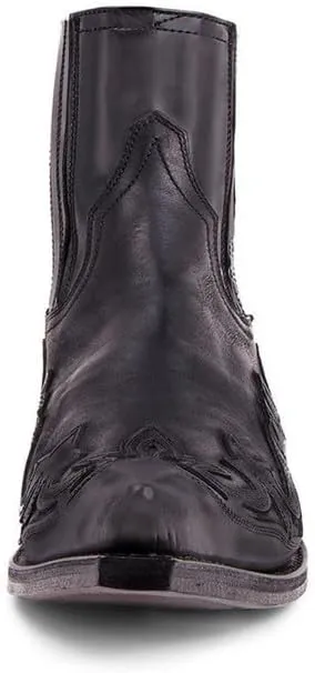 Men's Chelsea Dress Boots Classic Retro Slip On Boots For Men Embroidered Pointed Toe Cowboy Boots High Western Boots