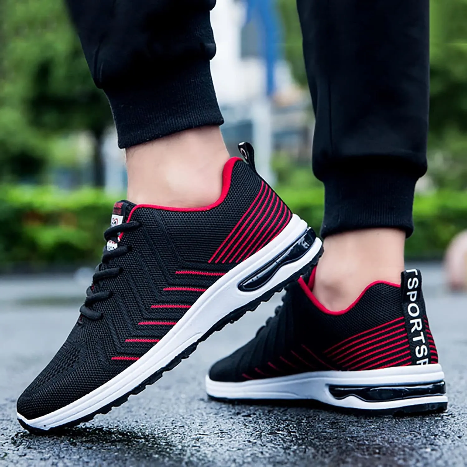 Men's Lightweight Cushion Sneakers Portable Non Slip Fitness Workout Shoe Lightweight Non Slip Sneakers for Men
