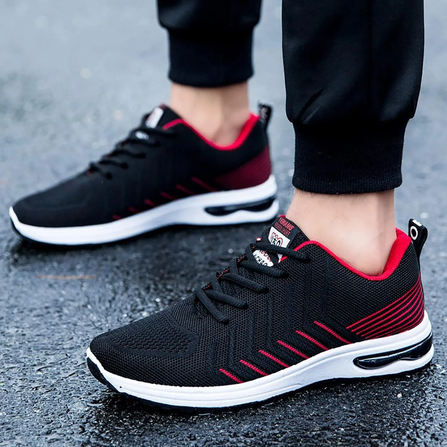 Men's Lightweight Cushion Sneakers Portable Non Slip Fitness Workout Shoe Lightweight Non Slip Sneakers for Men