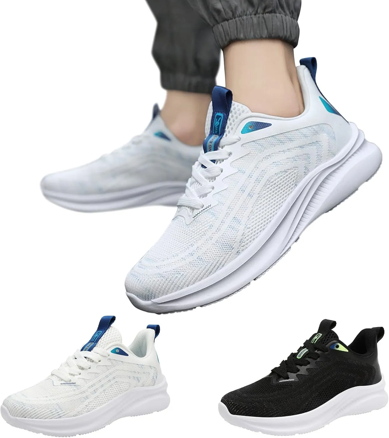 Men's Non Slip Tennis Sneakers Breathable Casual Comfortable Walking Sneaker Men's Sport Breathable Mesh Shoes
