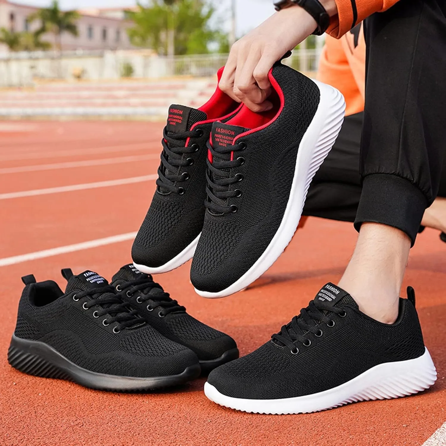 Men's Non Slip Tennis Sneakers Comfortable Breathable Lightweight Tennis Shoe Non Slip Work Sport Shoes for Men