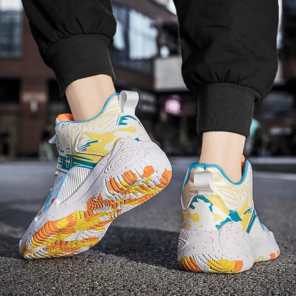 Men's Women's Basketball Shoes High Top Ultra-Light Fashion Anti Slip Breathable Sneakers