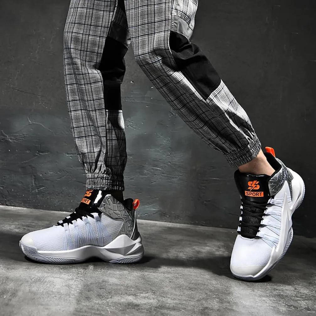 Men's Women's Basketball Shoes High Top Ultra-Light Fashion Anti Slip Breathable Sneakers