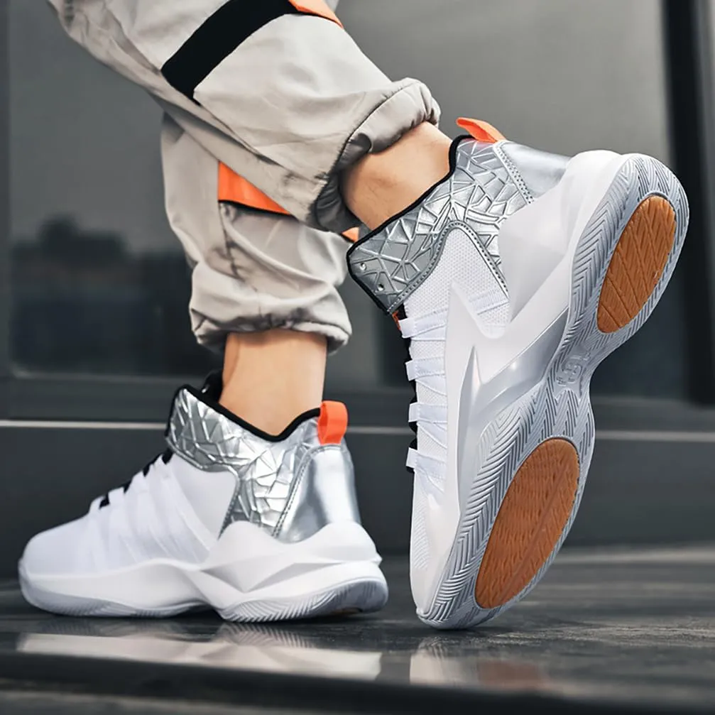 Men's Women's Basketball Shoes High Top Ultra-Light Fashion Anti Slip Breathable Sneakers