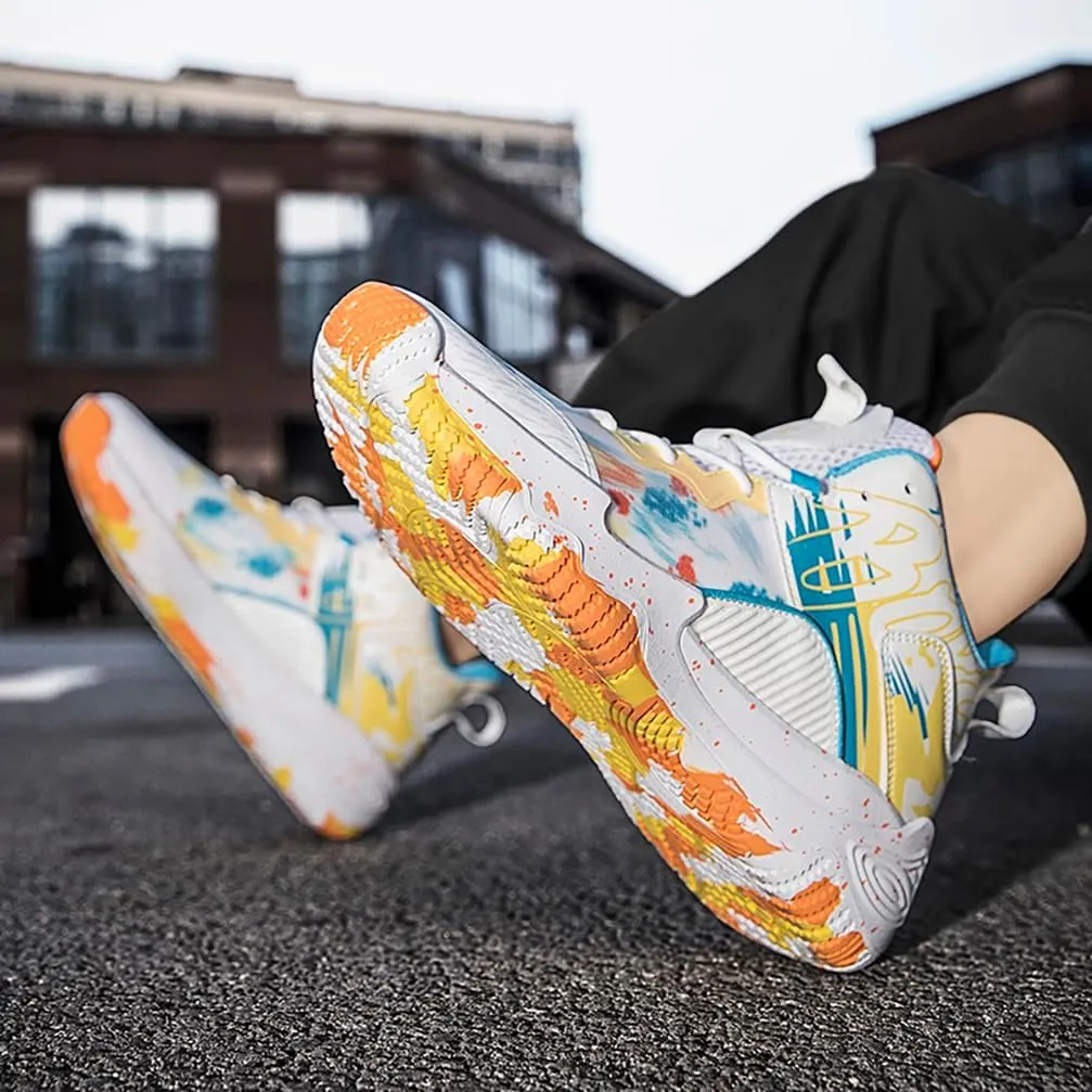 Men's Women's Basketball Shoes High Top Ultra-Light Fashion Anti Slip Breathable Sneakers