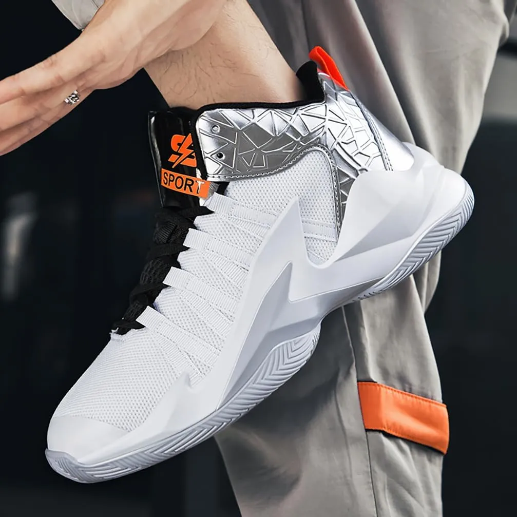 Men's Women's Basketball Shoes High Top Ultra-Light Fashion Anti Slip Breathable Sneakers
