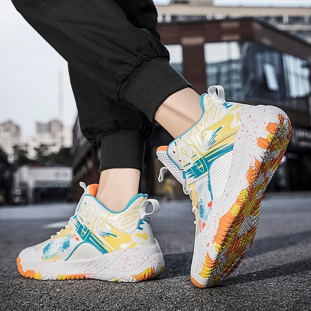Men's Women's Basketball Shoes High Top Ultra-Light Fashion Anti Slip Breathable Sneakers