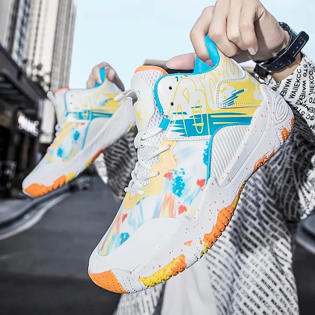 Men's Women's Basketball Shoes High Top Ultra-Light Fashion Anti Slip Breathable Sneakers