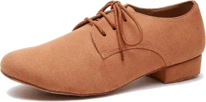 Minishion Dancing Shoes for Men 1" Standard Heel Leather Ballroom Dance Shoes