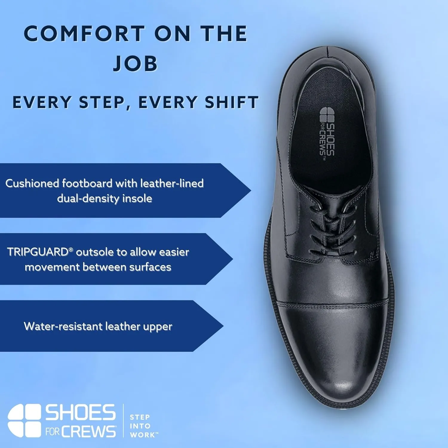 Shoes for Crews Dress Shoes for Men, Mens Oxfords, Zapatos De Vestir para Hombre, Slip Resistant, Safety, Brown or Black